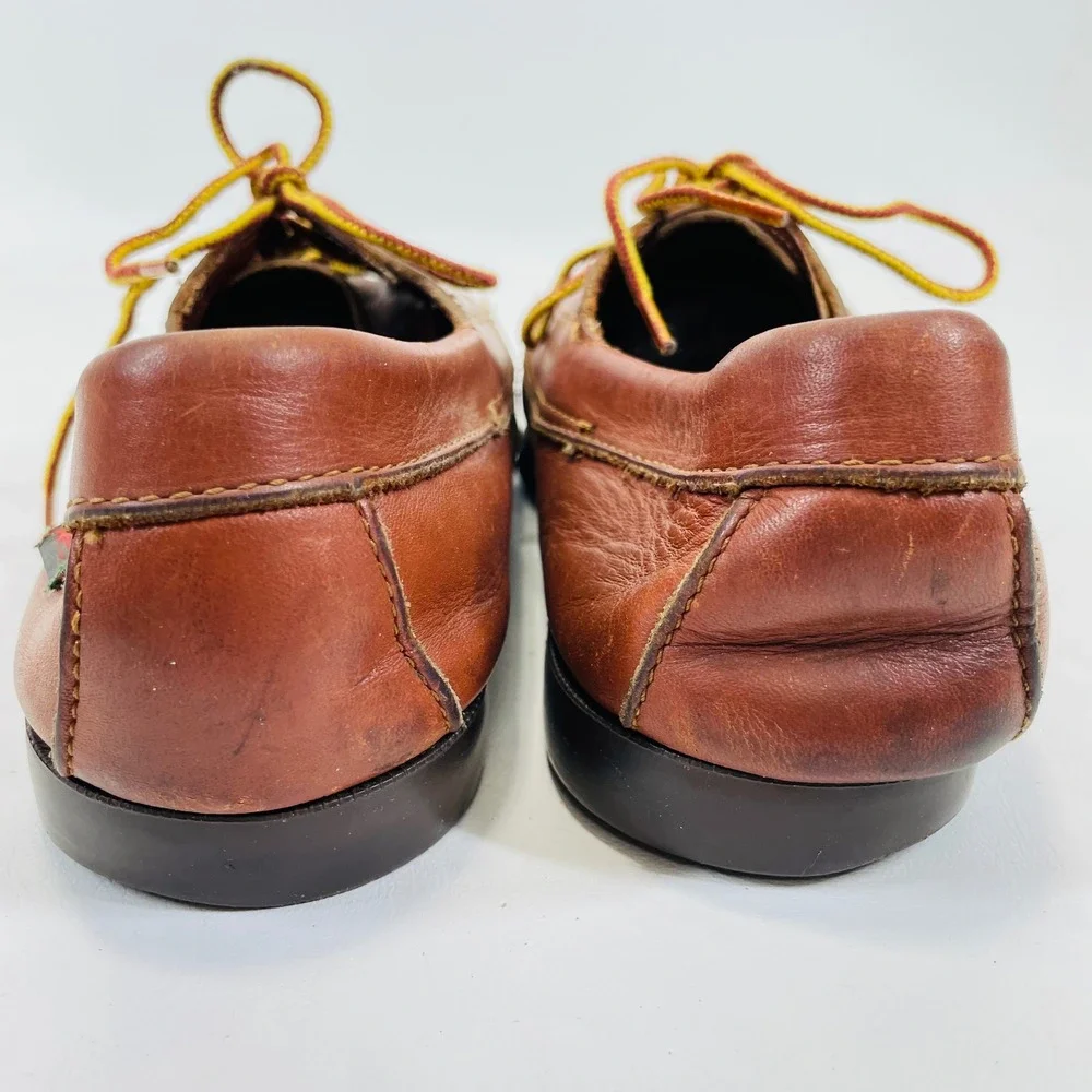 GH Bass Outdoor Mens Brown Leather Camp Moccasins Boat Shoes Size 10 M